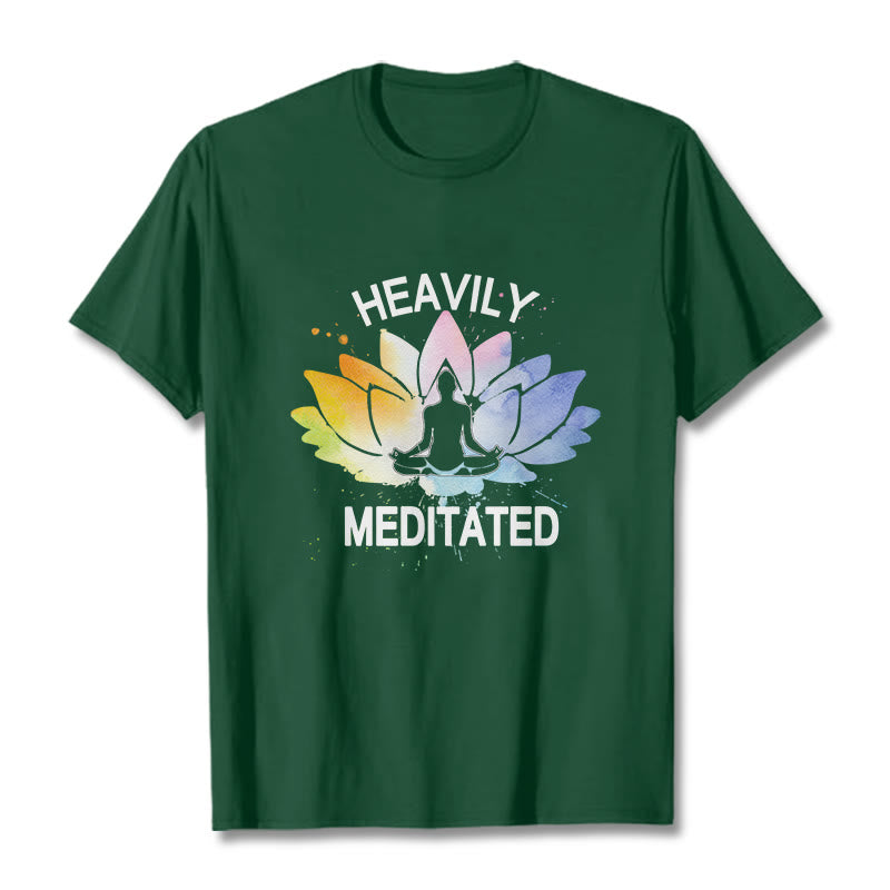 Cotton Lotus Graphic Crew Neck Meditation T-Shirt