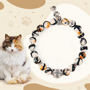 Calico Cat Natural Stone Beaded Bracelet for Confidence