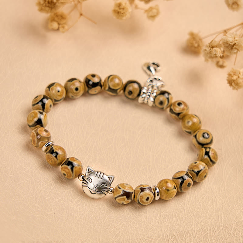 Bengal Cat Natural Agate Stone Inner Strength Bracelet