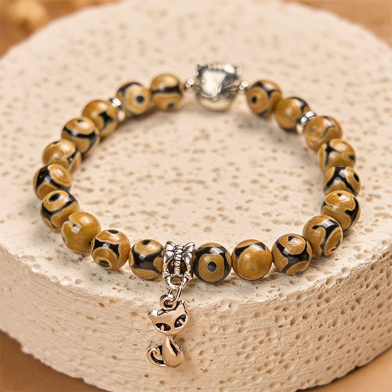 Bengal Cat Natural Agate Stone Inner Strength Bracelet
