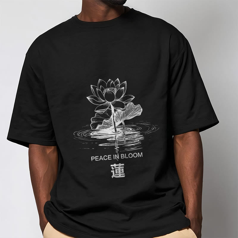 Soft Cotton Lotus Ripple Mindful Graphic Tee