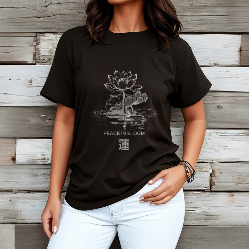 Soft Cotton Lotus Ripple Mindful Graphic Tee