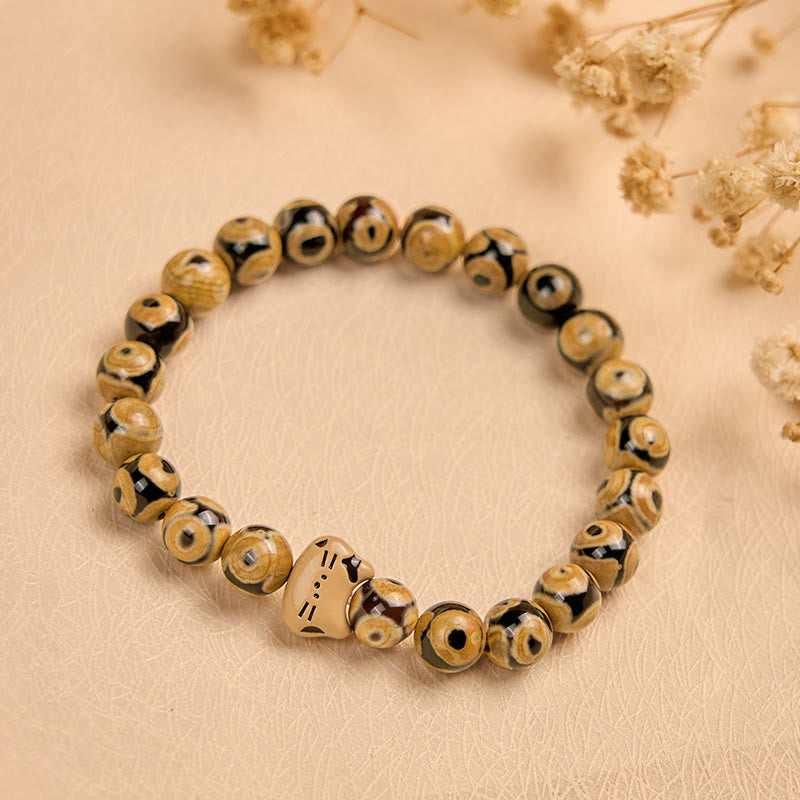 Bengal Cat Natural Agate Stone Kitten Head Graceful Bracelet