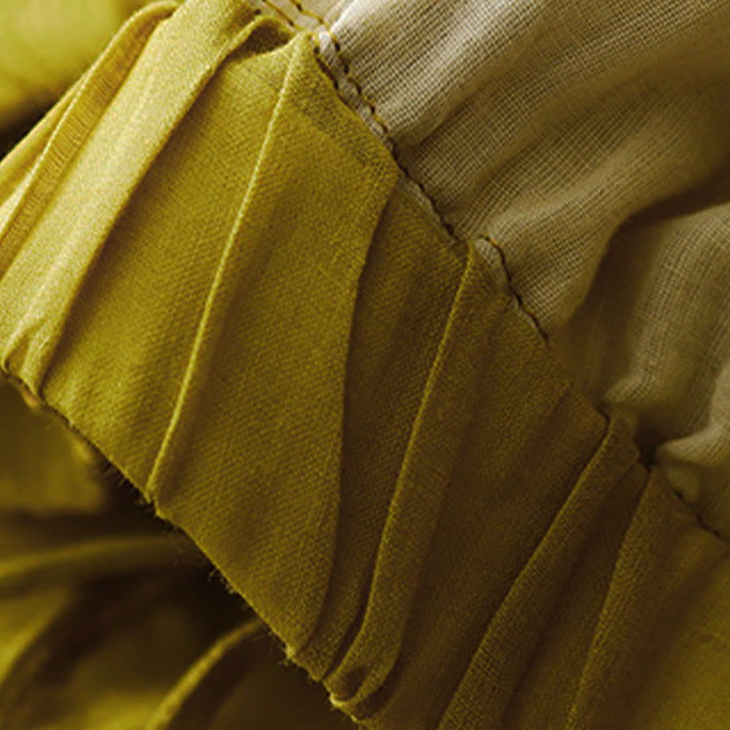 Simple Design Drawstring Cotton Women's Wide Leg Pants With Pockets