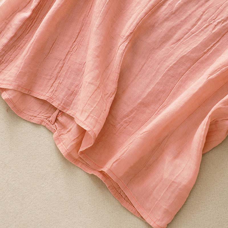 Summer Pure Color Wrinkle Lace-up Sleeveless Vest Women's Waistcoat