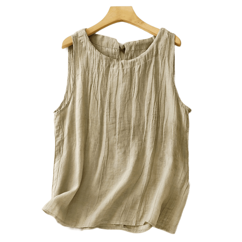 Summer Pure Color Wrinkle Lace-up Sleeveless Vest Women's Waistcoat