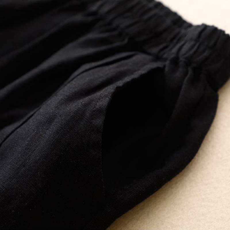Casual Solid Color Women's Cotton Shorts With Pockets