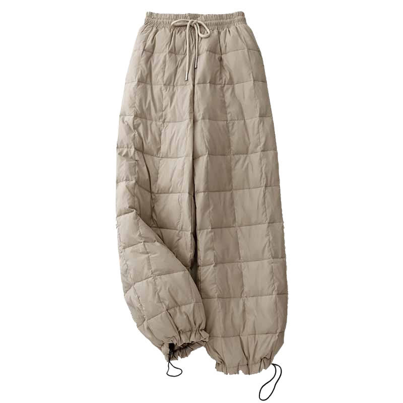 Winter Drawstring Leg Opening Design Women's Cotton Pants With Pockets