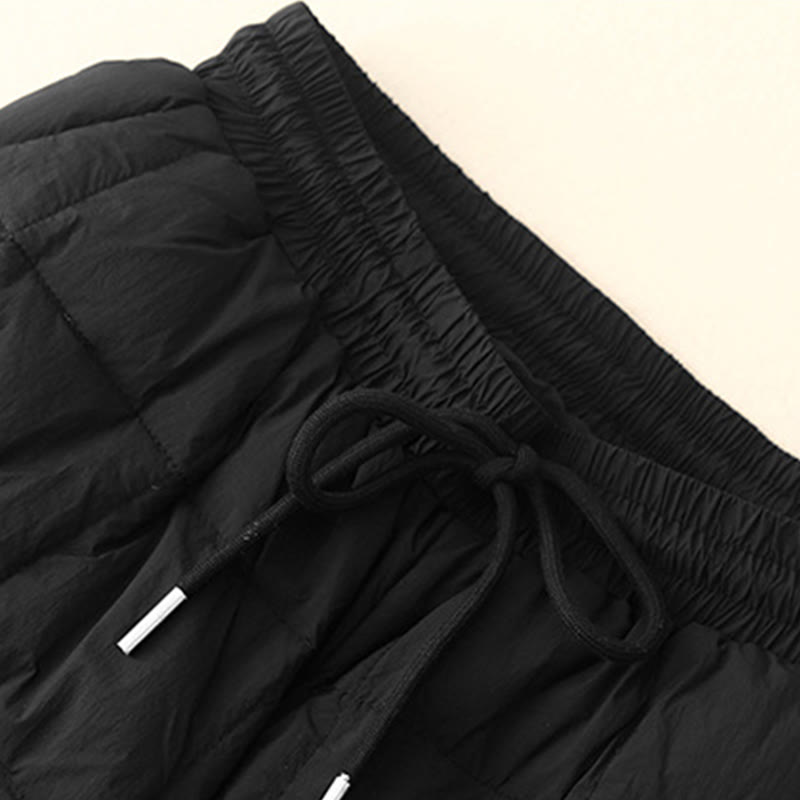 Winter Drawstring Leg Opening Design Women's Cotton Pants With Pockets