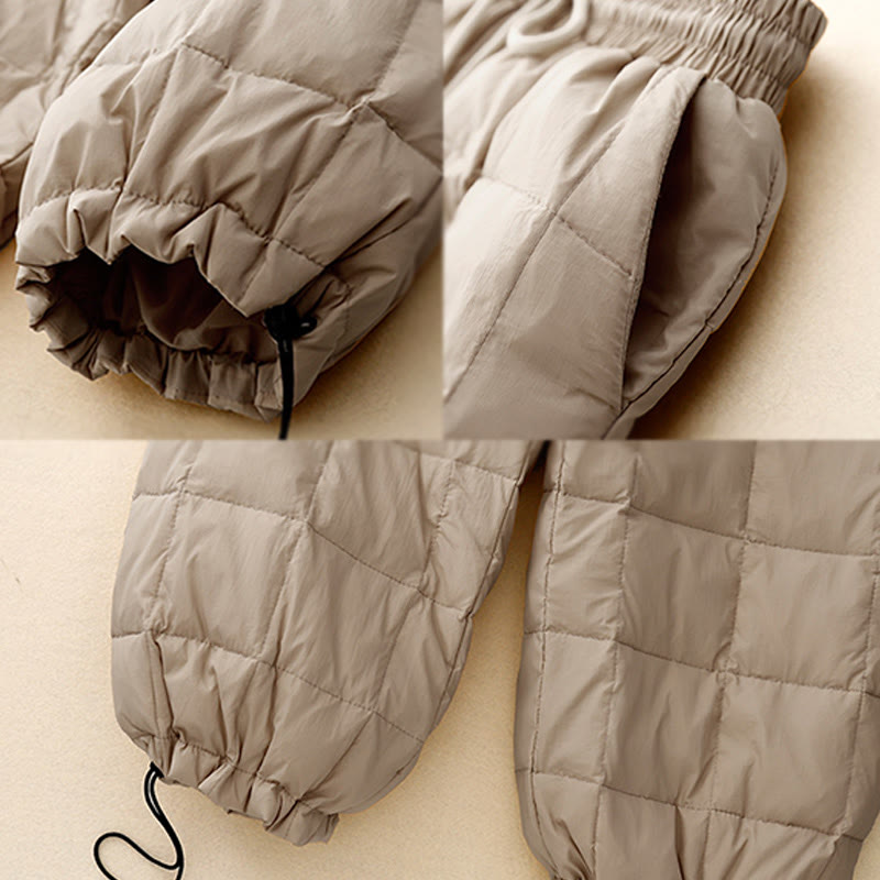 Winter Drawstring Leg Opening Design Women's Cotton Pants With Pockets