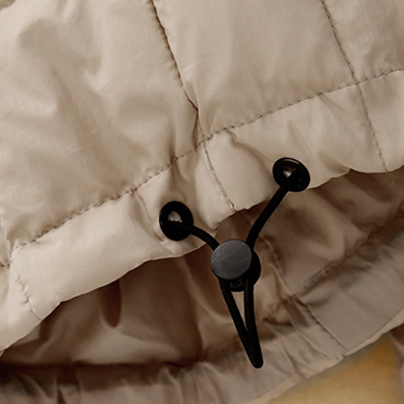 Winter Drawstring Leg Opening Design Women's Cotton Pants With Pockets