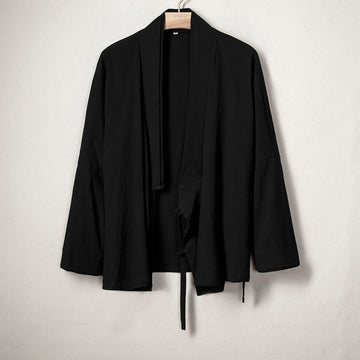 Cotton Linen Slim-Fit Open-Front Meditation Kimono