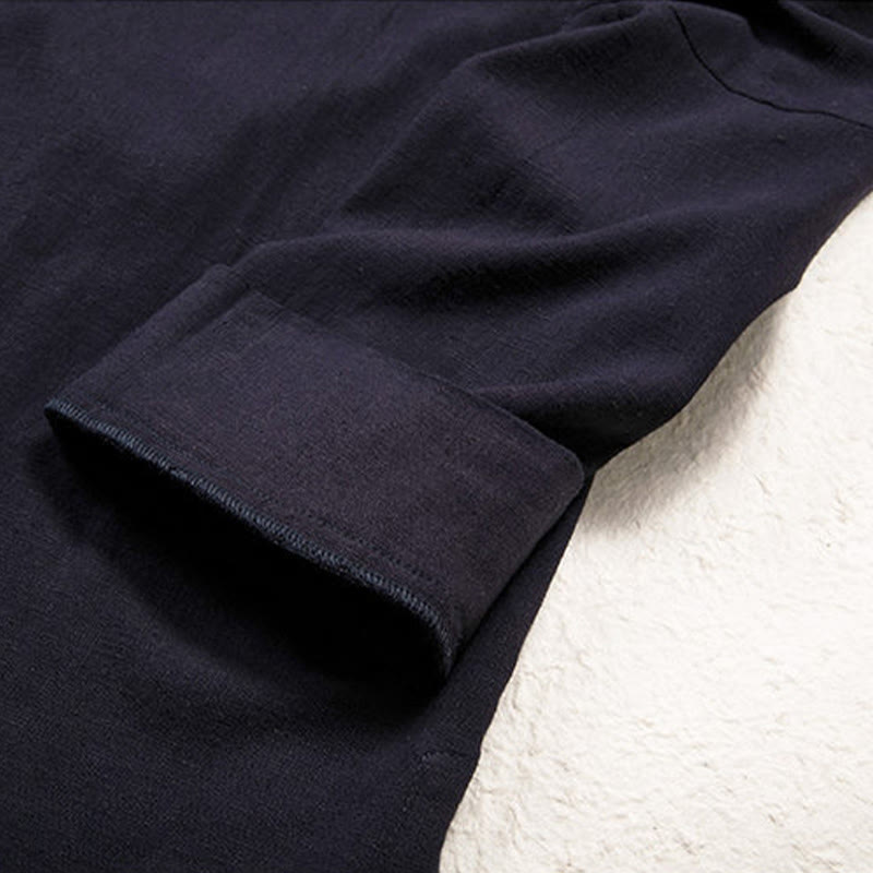 Cotton Linen Slim-Fit Open-Front Meditation Kimono