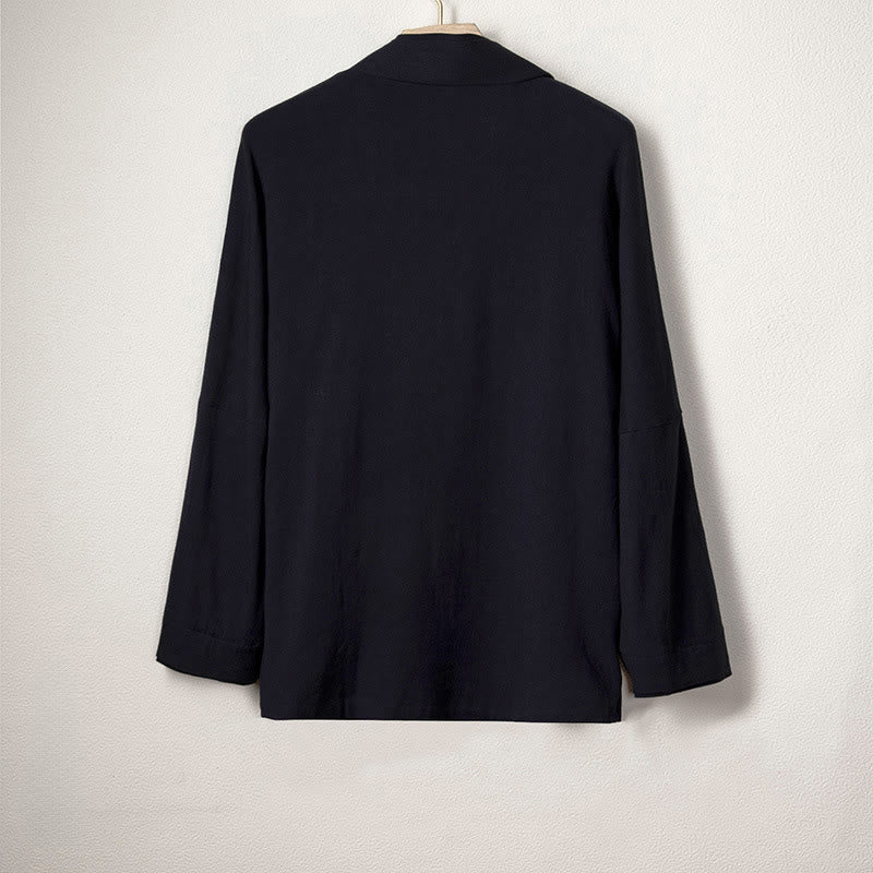 Cotton Linen Slim-Fit Open-Front Meditation Kimono
