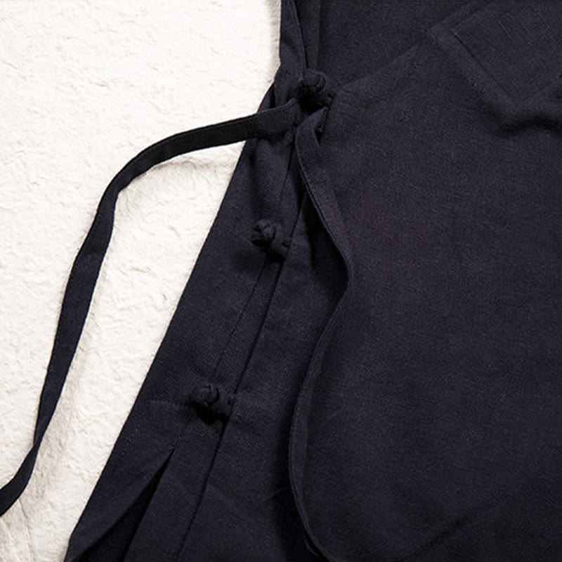Cotton Linen Slim-Fit Open-Front Meditation Kimono