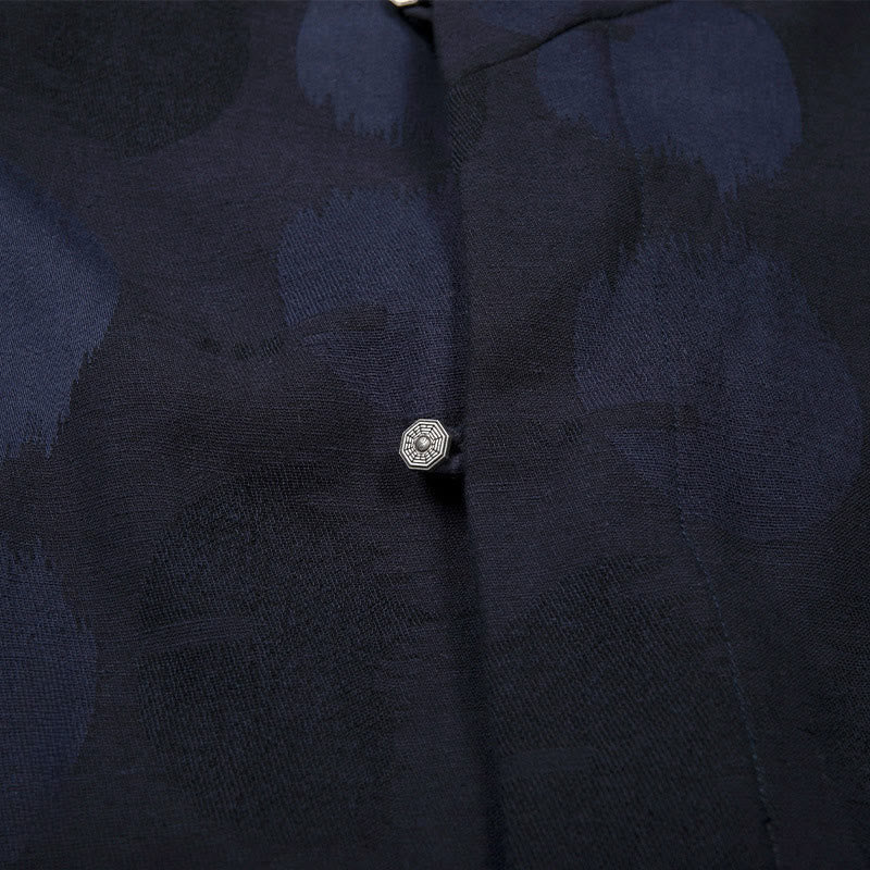 Cotton Linen Fleece-Lined Slim V-Neck Mindful Jacket Shirt