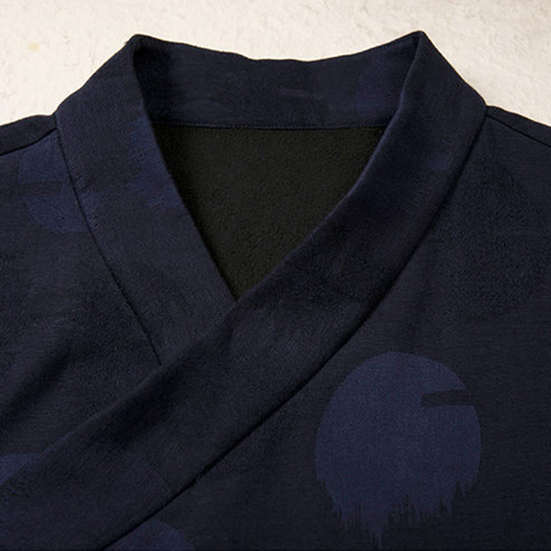 Cotton Linen Fleece-Lined Slim V-Neck Mindful Jacket Shirt