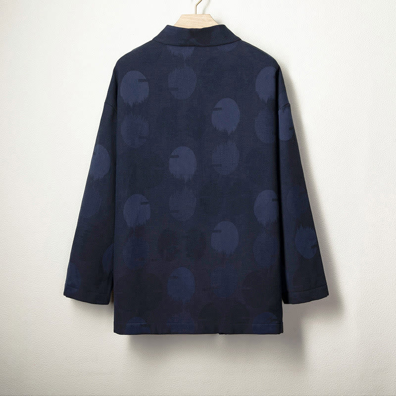 Cotton Linen Fleece-Lined Slim V-Neck Mindful Jacket Shirt