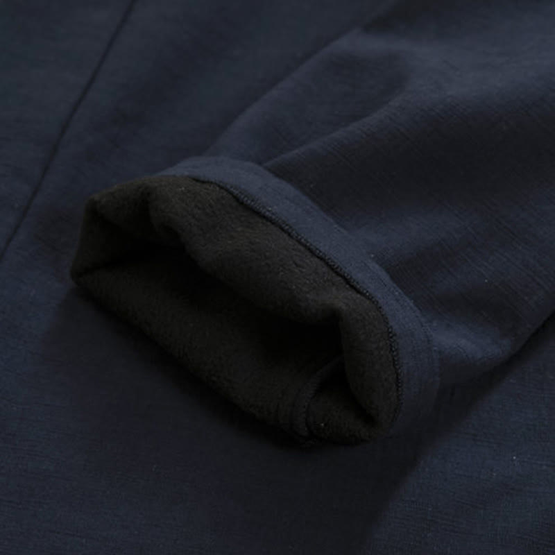 Cotton Linen Fleece-Lined Open Front Meditation Kimono Jacket
