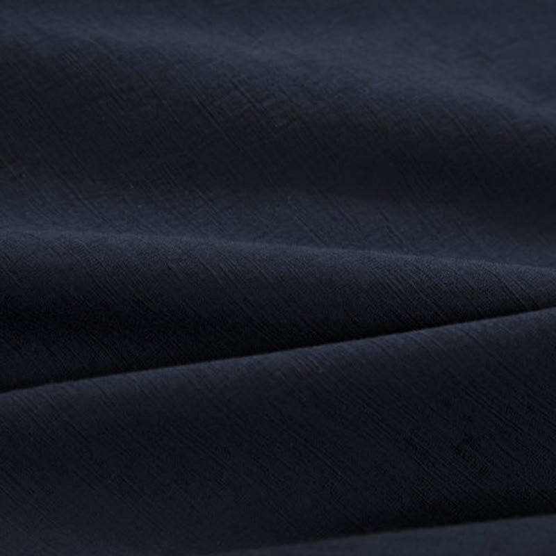 Cotton Linen Fleece-Lined Open Front Meditation Kimono Jacket