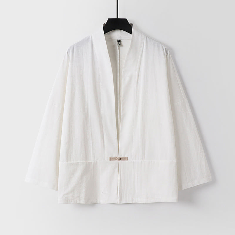 Breathable Cotton Linen Open Front Mindful Layering Kimono Jacket