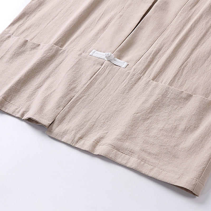 Breathable Cotton Linen Open Front Mindful Layering Kimono Jacket