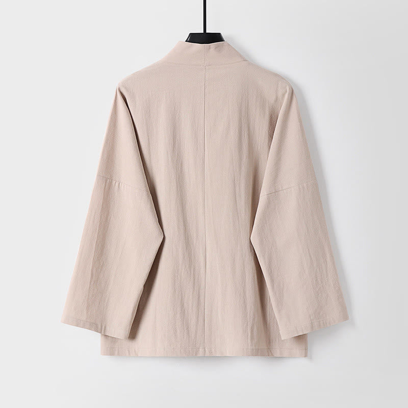 Breathable Cotton Linen Open Front Mindful Layering Kimono Jacket