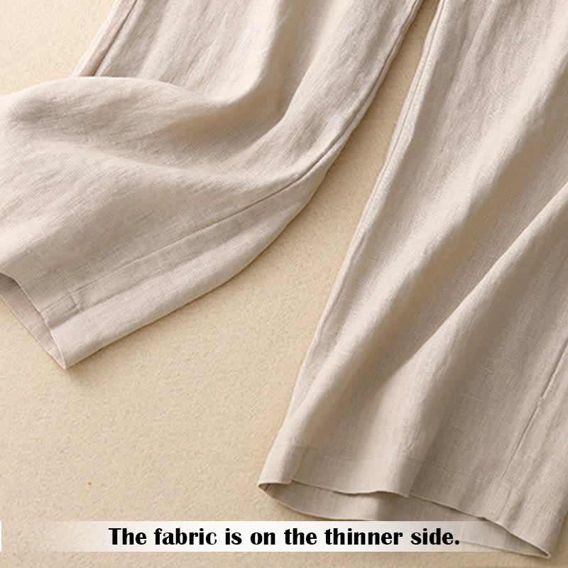Breathable Linen Wide-Leg Mindful Movement Pants