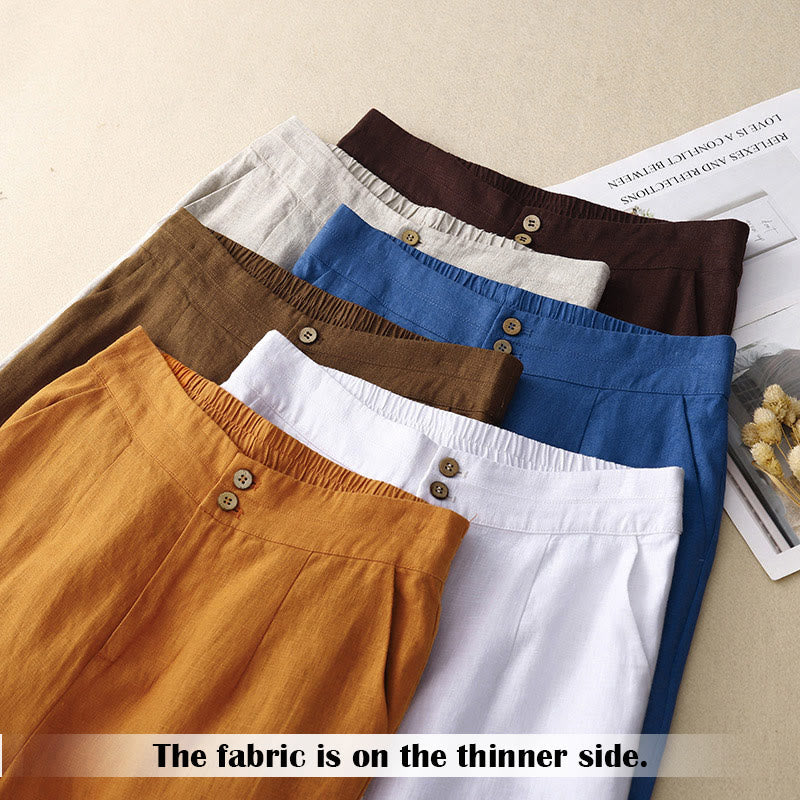 Breathable Linen Wide-Leg Mindful Movement Pants