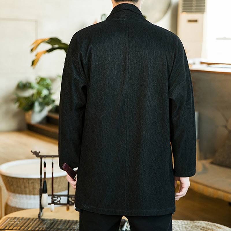 Tactile Cotton Linen Open Front Mindful Meditation Kimono Jacket