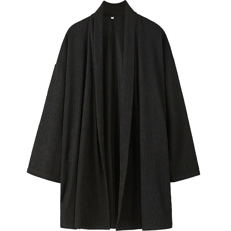 Tactile Cotton Linen Open Front Mindful Meditation Kimono Jacket