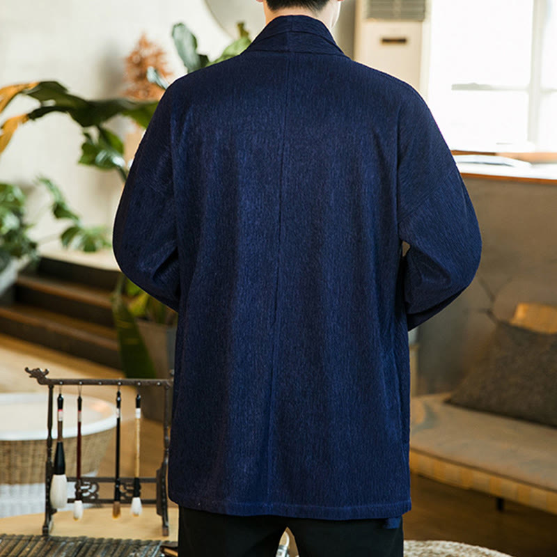 Tactile Cotton Linen Open Front Mindful Meditation Kimono Jacket