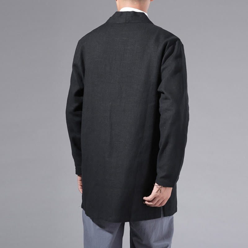 Cotton Linen Open Front Mindful Transition Men's Kimono Jacket