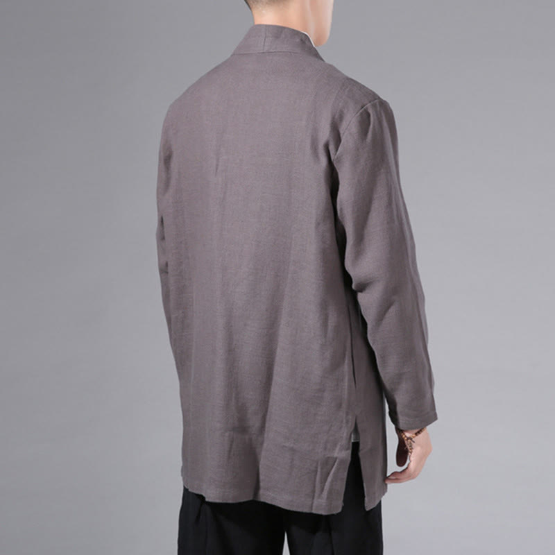 Cotton Linen Open Front Mindful Transition Men's Kimono Jacket