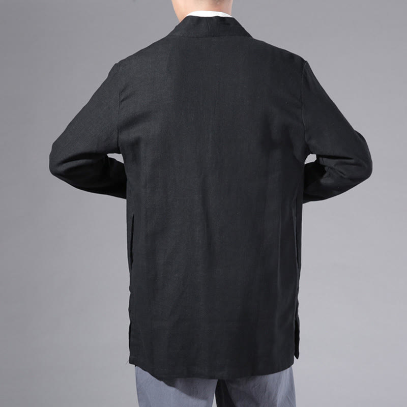 Cotton Linen Open Front Mindful Transition Men's Kimono Jacket