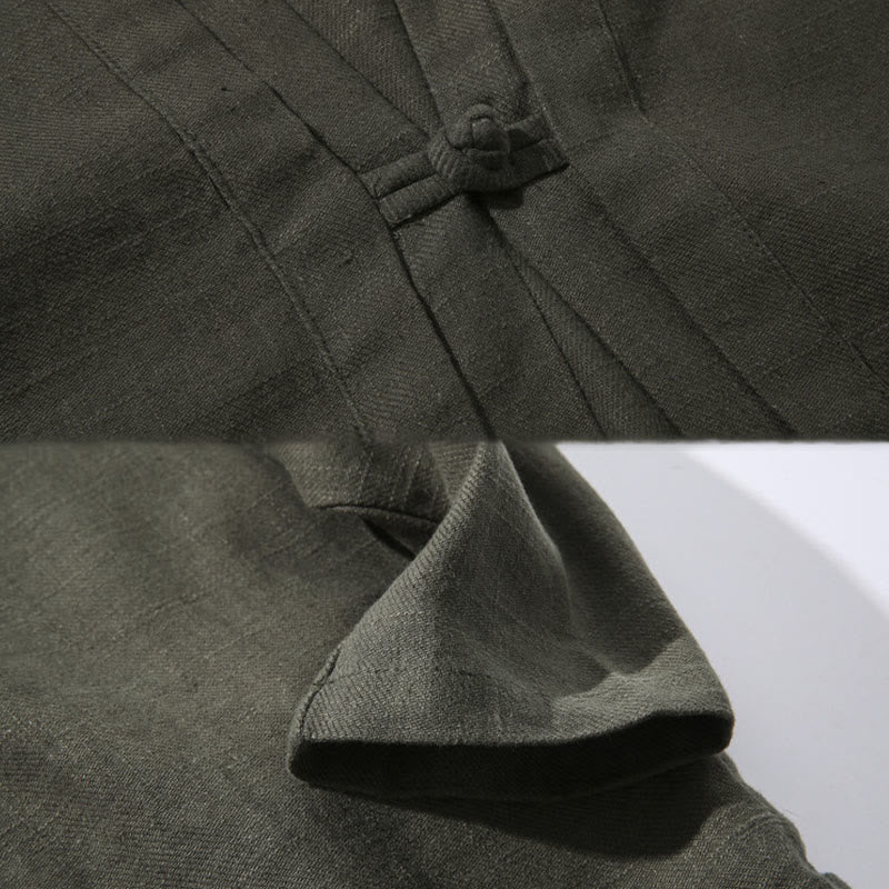 Cotton Linen Open Front Mindful Transition Men's Kimono Jacket