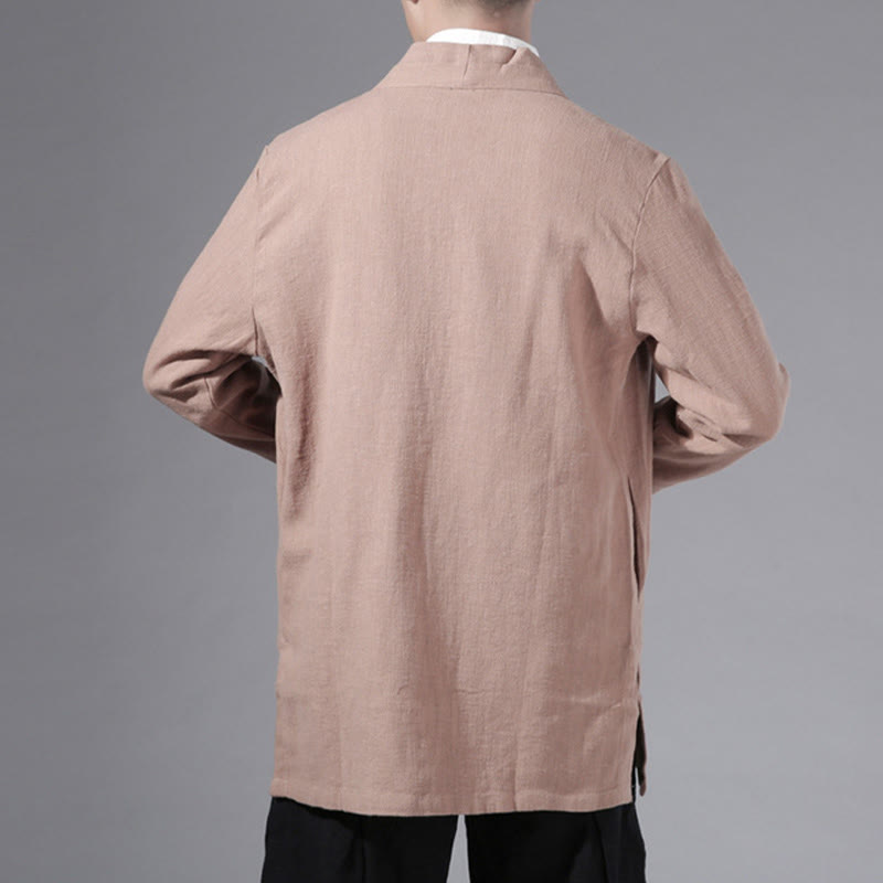 Cotton Linen Open Front Mindful Transition Men's Kimono Jacket