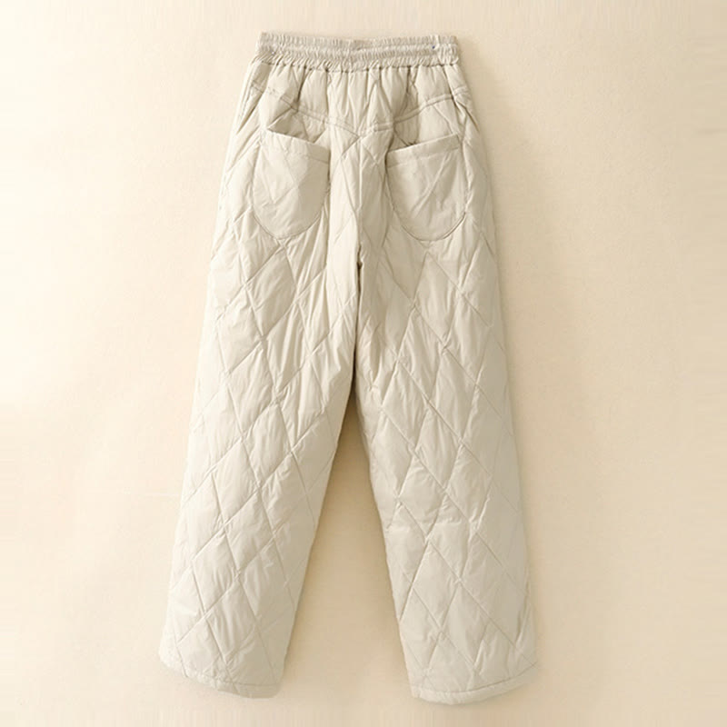 Casual High Waist Drawstring Design Women's Wide Leg Cotton Pants With Pockets