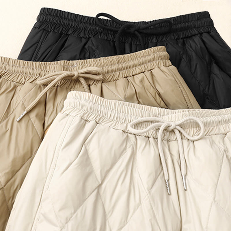 Casual High Waist Drawstring Design Women's Wide Leg Cotton Pants With Pockets