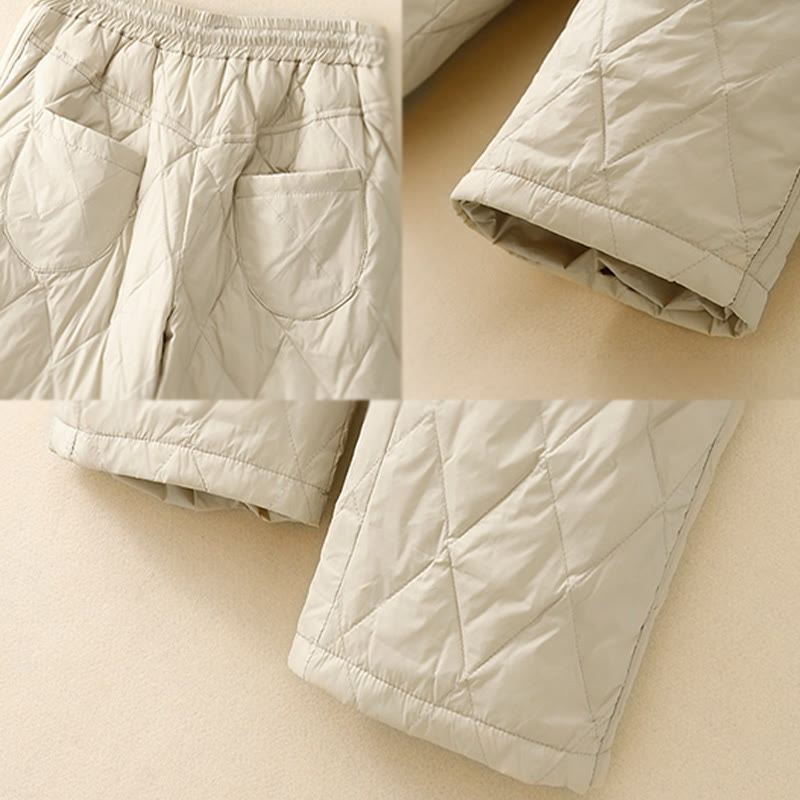 Casual High Waist Drawstring Design Women's Wide Leg Cotton Pants With Pockets