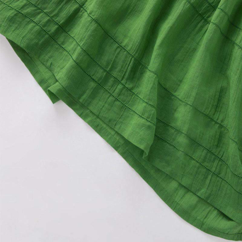 Summer V-Neck Design Half Sleeve Cotton Midi Dress