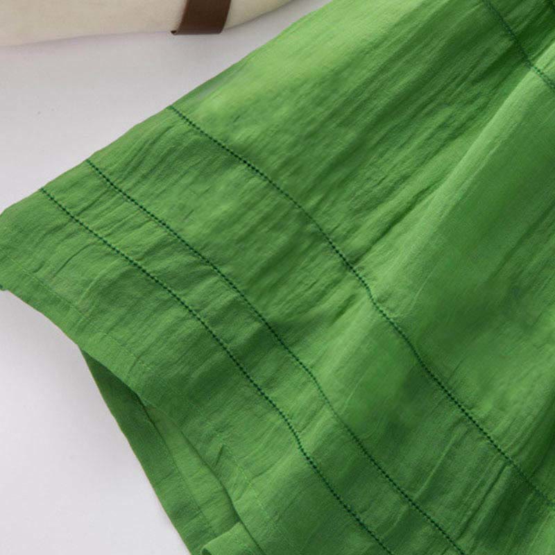 Summer V-Neck Design Half Sleeve Cotton Midi Dress