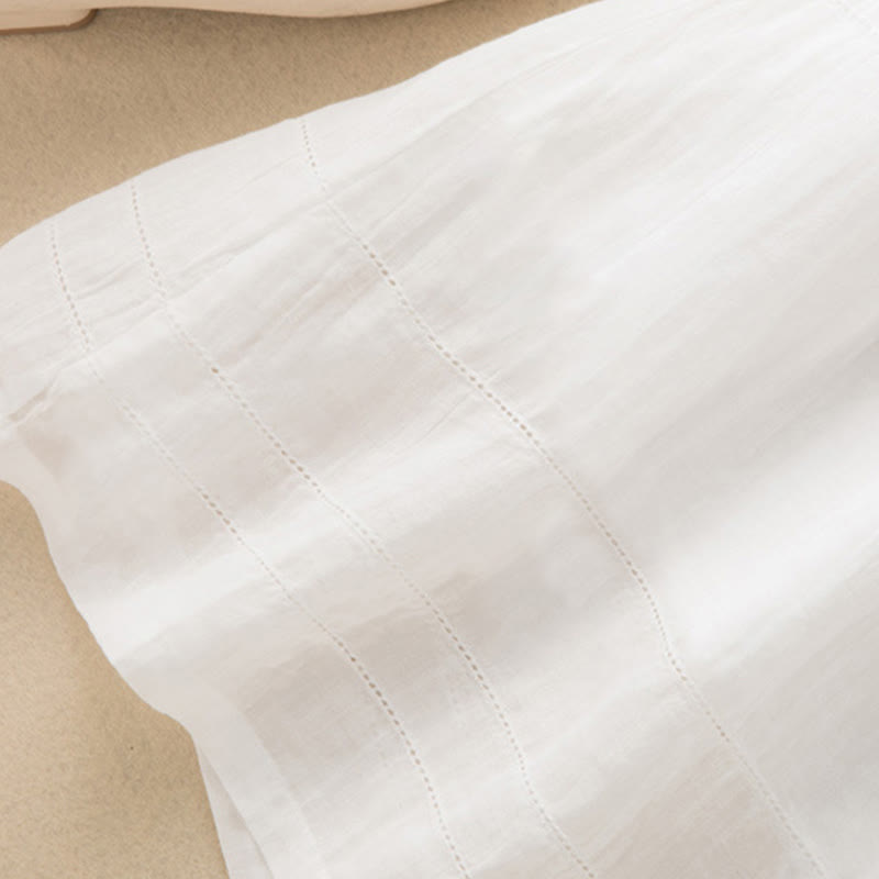 Summer V-Neck Design Half Sleeve Cotton Midi Dress