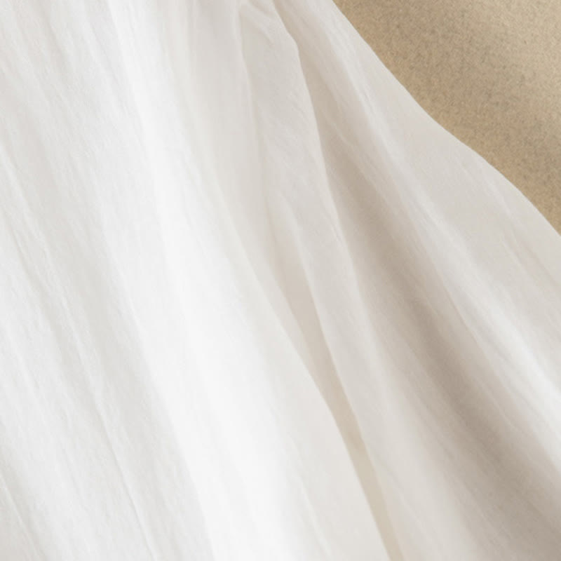 Summer V-Neck Design Half Sleeve Cotton Midi Dress