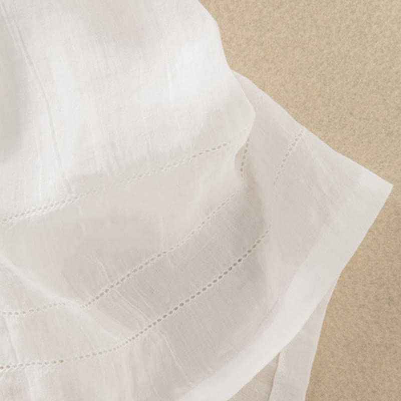 Summer V-Neck Design Half Sleeve Cotton Midi Dress