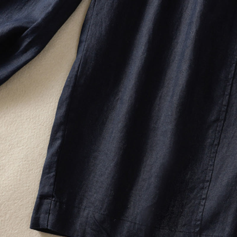 Tactile Cotton Linen High-Waist Meditation Wide Leg Pants