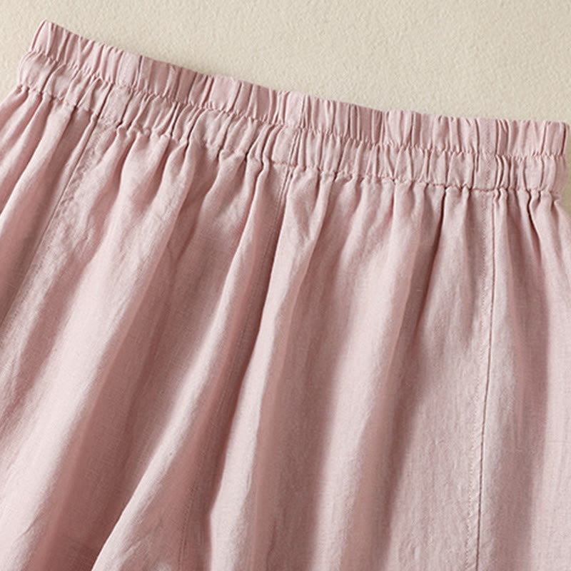 Tactile Cotton Linen High-Waist Meditation Wide Leg Pants