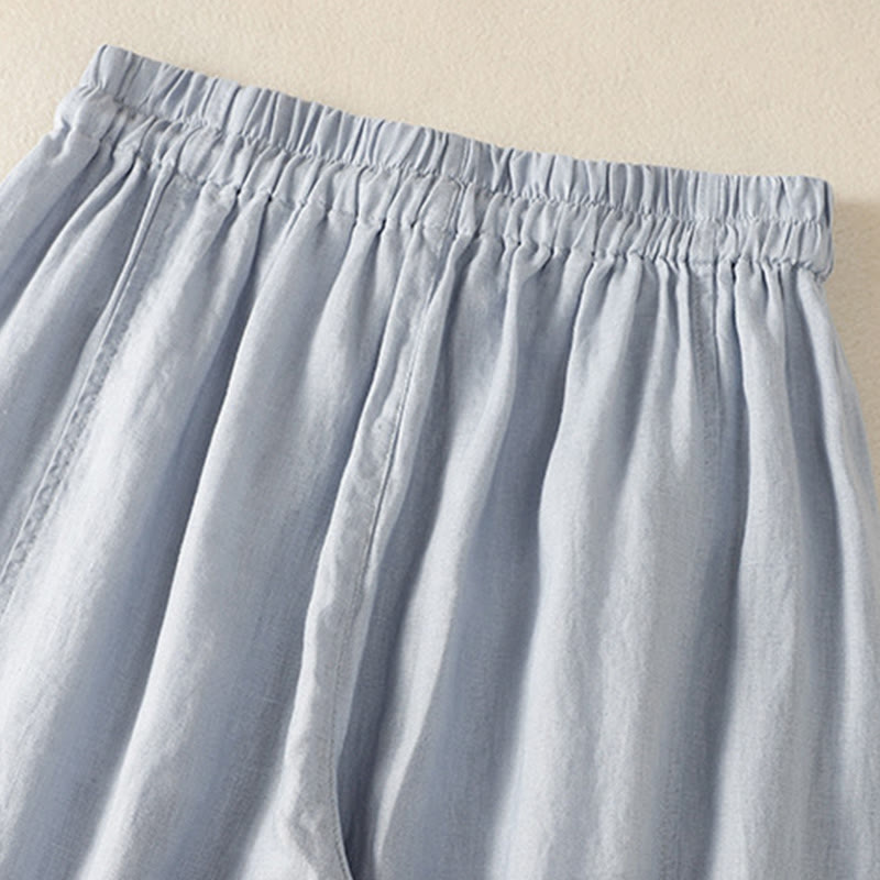 Tactile Cotton Linen High-Waist Meditation Wide Leg Pants