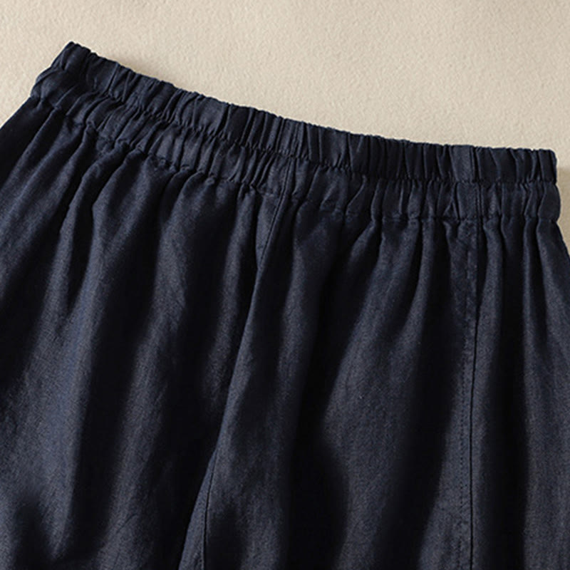 Tactile Cotton Linen High-Waist Meditation Wide Leg Pants
