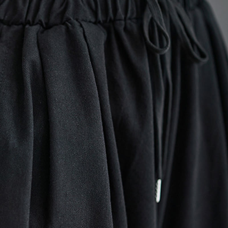 Breathable Cotton Wide-Leg Meditation Trousers with Side Slits